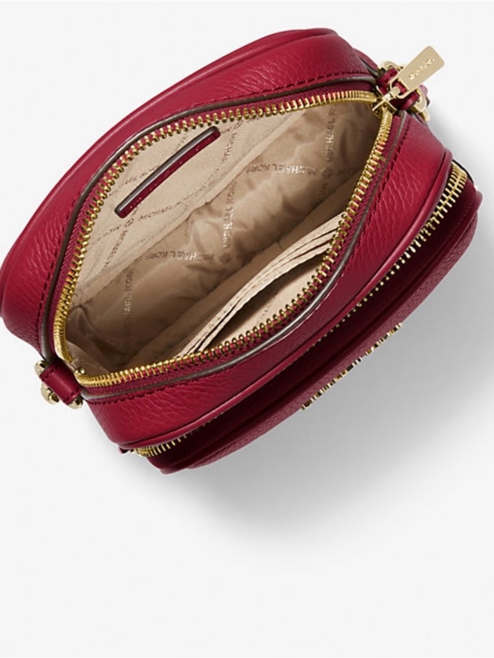 Michael Kors Jet Set Travel Medium Pebbled Leather
Crossbody Bag  cherry - Picture 6 of 14